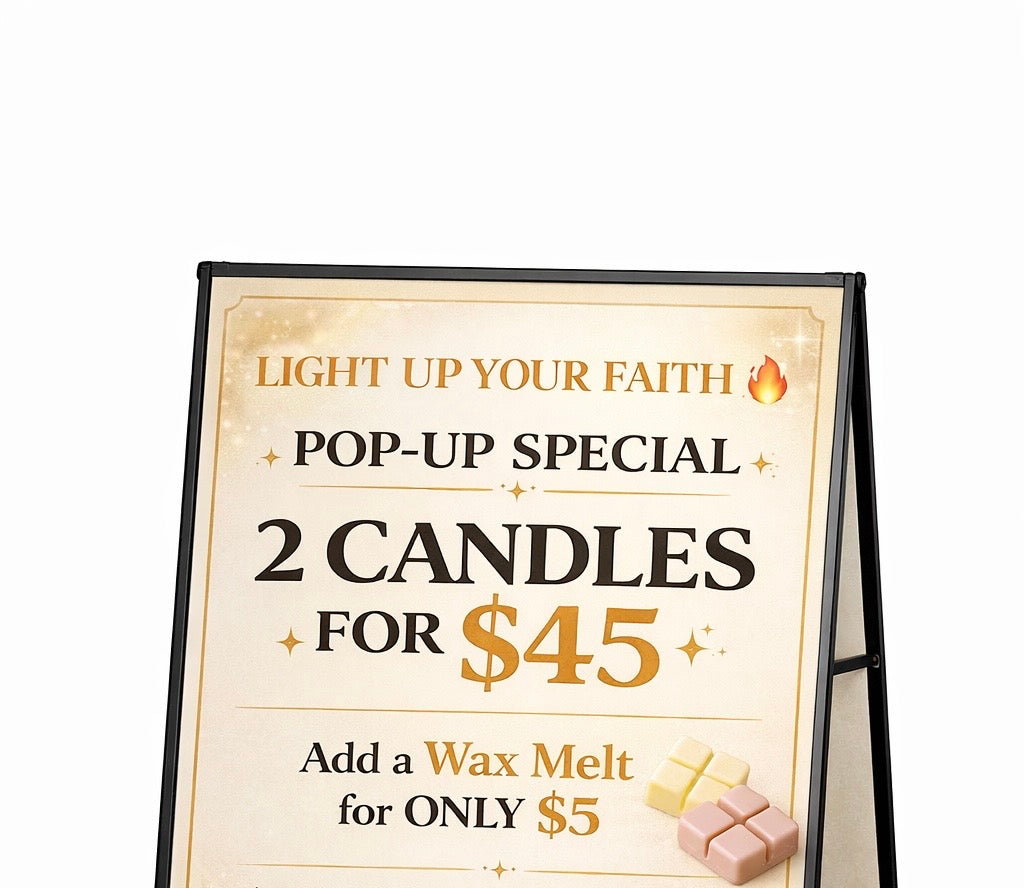 Pop up shop deal- 2candles+wax melt