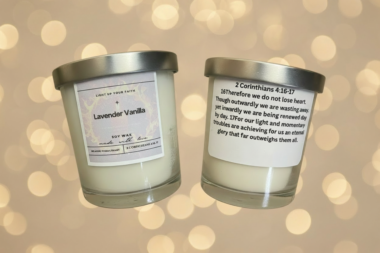10 oz Scripture Candle- Lavender Vanilla