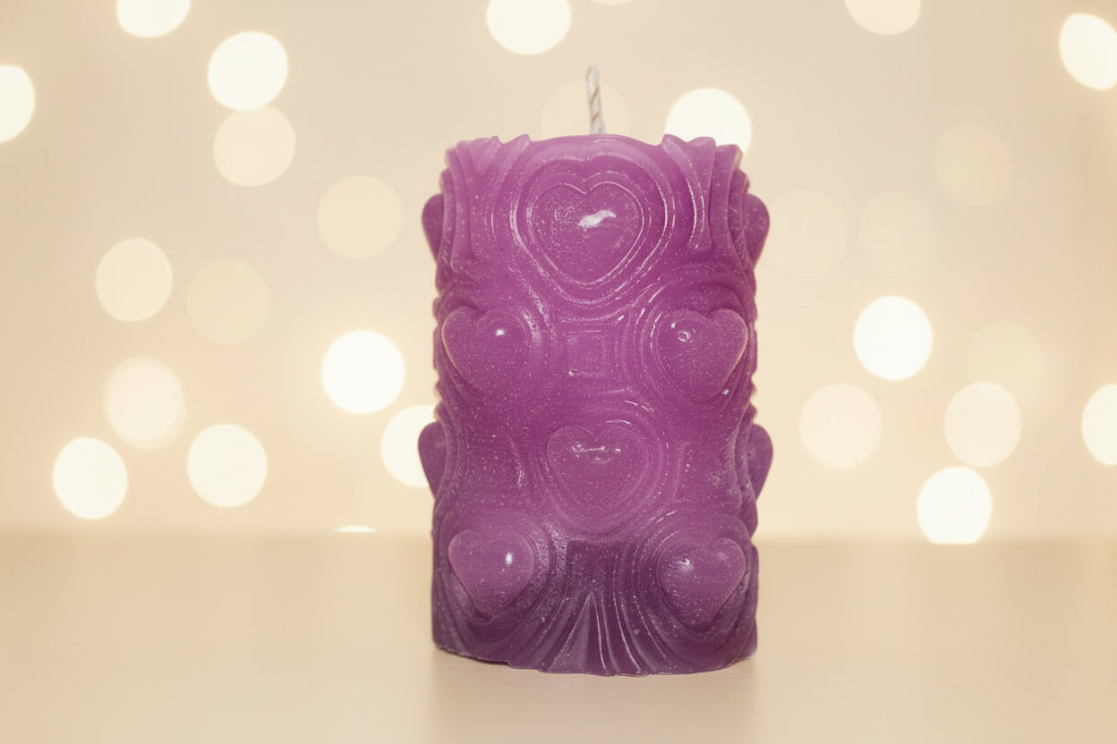 All-Around Love Heart Pillar Candle