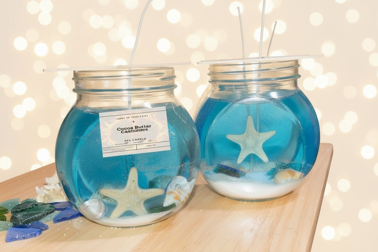 Gel Wax Sea Themed Candle- Coca Butter Cashmere